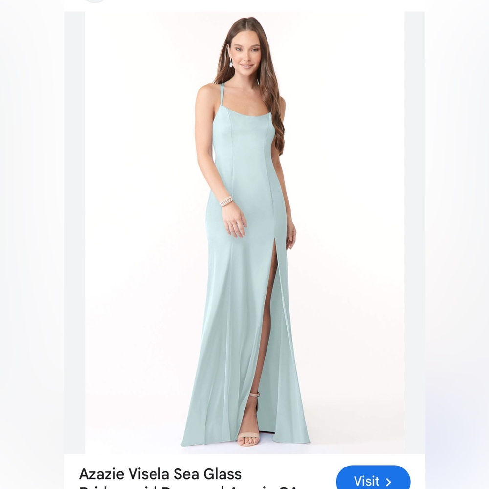 Azazie visela sea glass bridesmaid dress. NWOT Size 10.